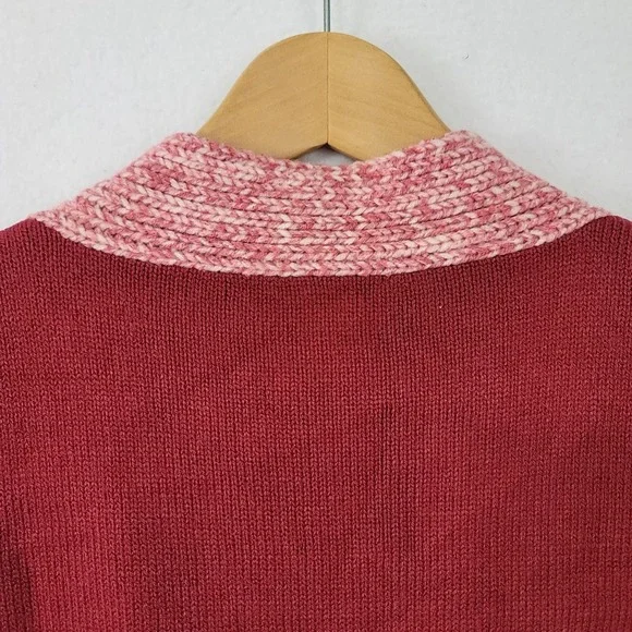 To The Max Wool-Blend Red V-Neck Cardigan Sweater Long Sleeve Size Medium - Picture 7 of 16